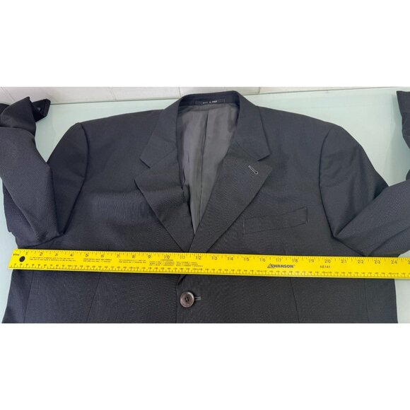Armani Collezioni Mens 2 Piece Suit 46L Blazer 40X30 Pants Black 3 Button - Picture 12 of 16